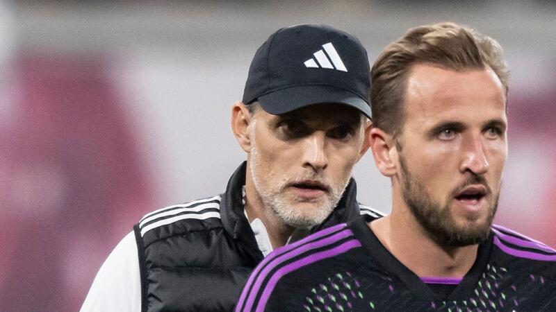 Tuchel über Kane: Auf dem Platz wird er zum Hai Laut Bayern-Trainer Thomas Tuchel (l) gibt es für Harry Kane „keine Grenzen“.