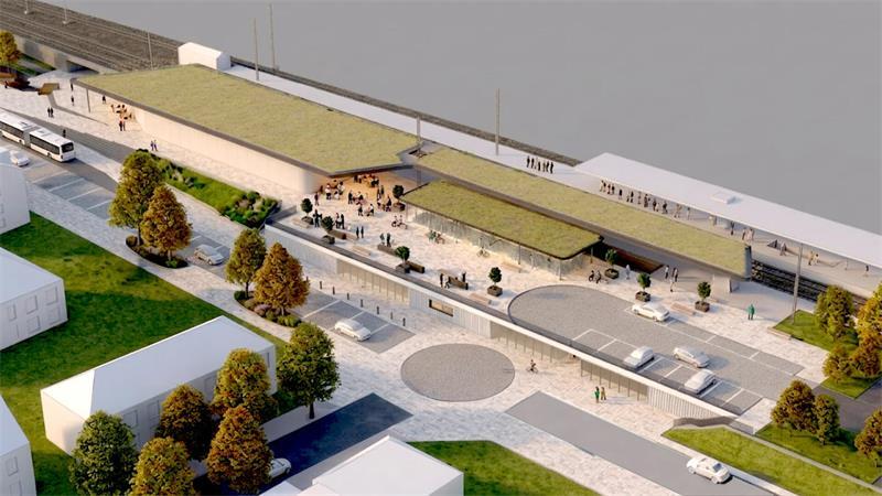 Harte Diskussion im Rat: Pläne für Bahnhofsumbau in Buxtehude beschlossen Laut Visualisierung soll der Bahnhof in Buxtehude in ein paar Jahren so aussehen.