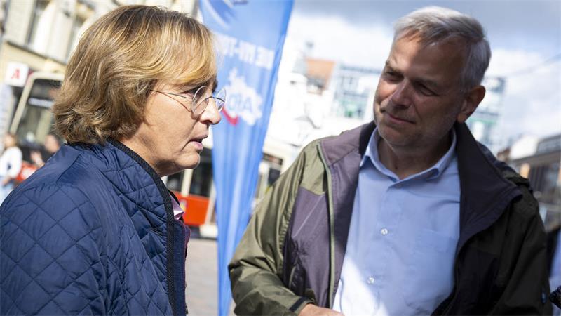 Leif-Erik Holm, AfD-Ministerpräsidentenkandidat für die Wahl in Mecklenburg-Vorpommern, und Beatrix von Storch (AfD).