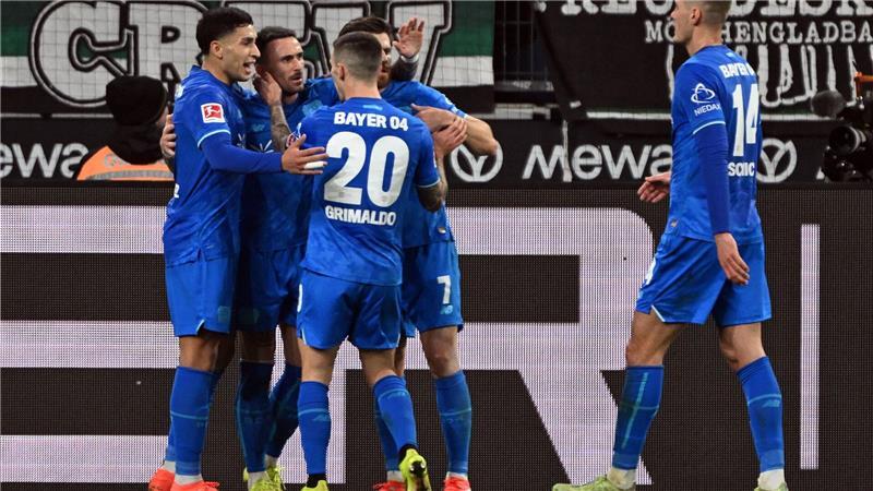 Leverkusen jubelt über den Ausgleich. 