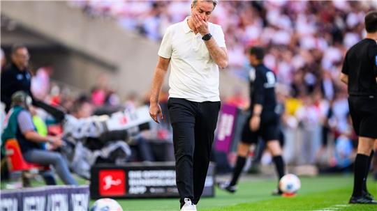 Leverkusens Trainer Kasper Hjulmand hofft noch auf einen neuen Vertrag. (Archivbild)