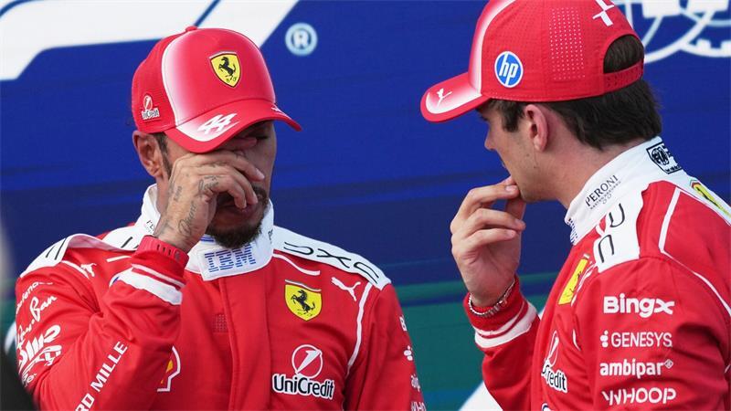 Hauchdünn vor Hamilton: Norris durchbricht Mercedes-Dominanz Lewis Hamilton (l) und Charles Leclerc sind mit ihrem Abschneiden nicht zufrieden.