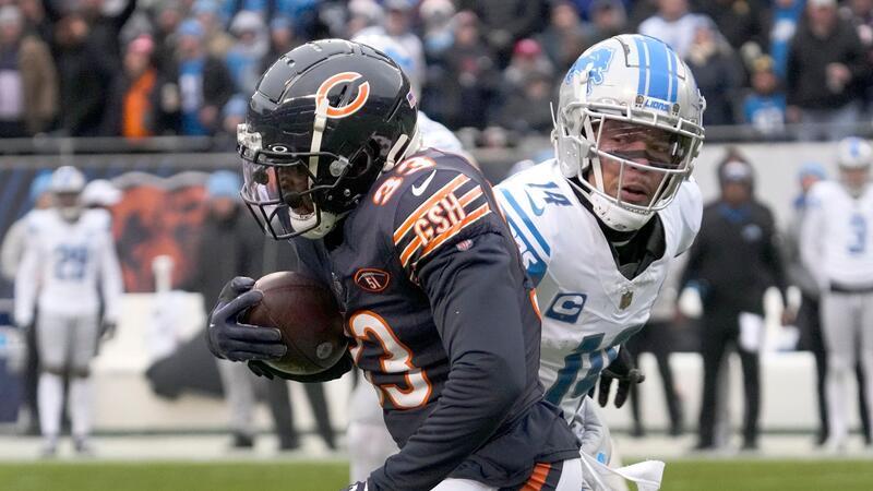 Lions-Receiver Amon-Ra St. Brown (r) hatte eine für seine Verhältnisse schwache Partie.