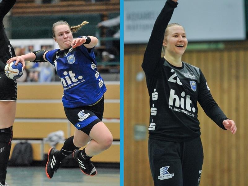 Lisa Antl (li.) und Katharina Filter vom Buxtehuder SV reisen zur Handball-WM nach Spanien.