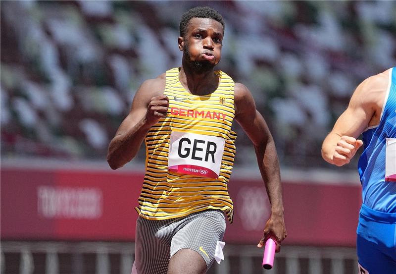 Olympia-Sprinter des HSV wollen an starken Saisonstart anknüpfen Lucas Ansah-Peprah lief im Staffelwettbewerb bei den Olympischen Sommerspielen. Archivfoto: Michael Kappeler/dpa