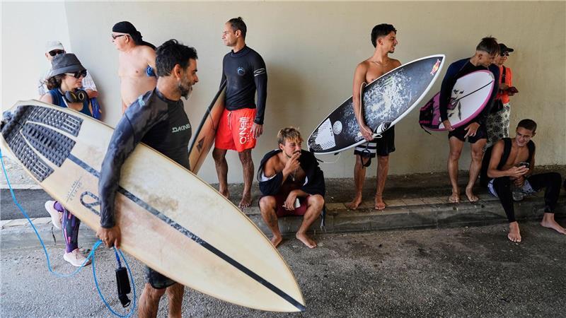 Luftalarm am Surfstrand in Israel