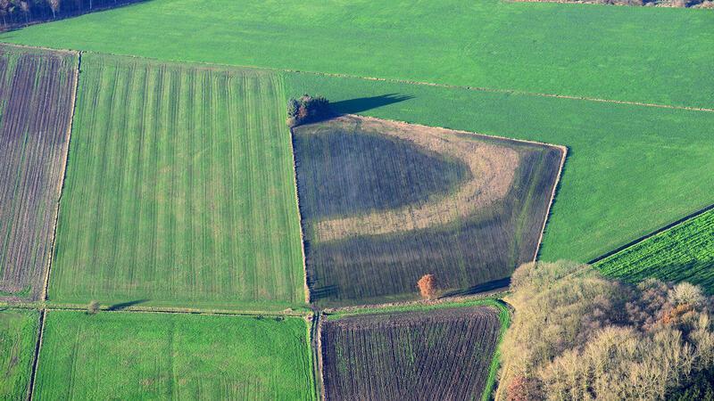 Kreisarchäologe: Das „Stonehenge“ der Stader Geest stand in Oersdorf Luftbildarchäologie: Aus dem Flugzeug ist die Struktur der Ringwall-Anlage bei Oersdorf gut zu erkennen.