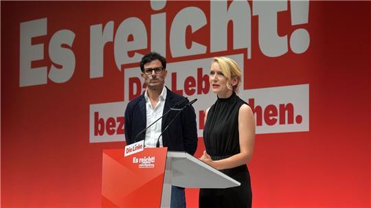 Luigi Pantisano und Ines Schwerdtner sind das neue Führungsduo der Linken. 