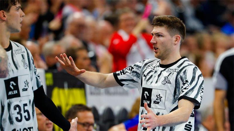 Lukas Zerbe und der THW Kiel spielten beim HC Erlangen. (Archivbild)