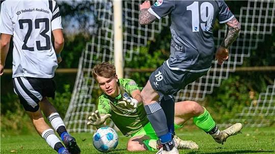 MTV-Keeper Casper Litfin. Trotz der vielen Gegentore und Niederlagen ist die Stimmung gut.