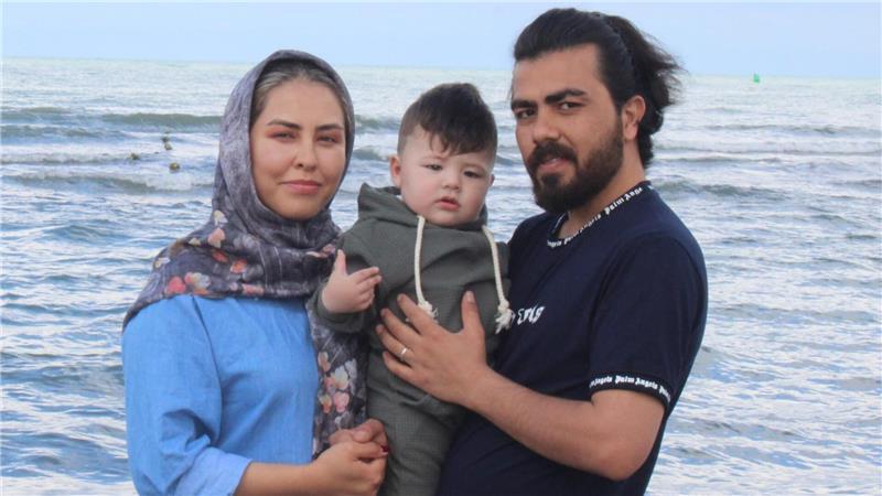 Mahdi Saberi mit Ehefrau Maria Hayaty und Sohn Moheb.