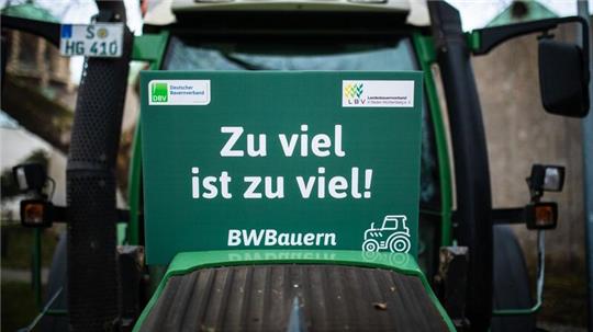 Mahnwache vom Landesbauernverband  Baden-Württemberg in Stuttgart.