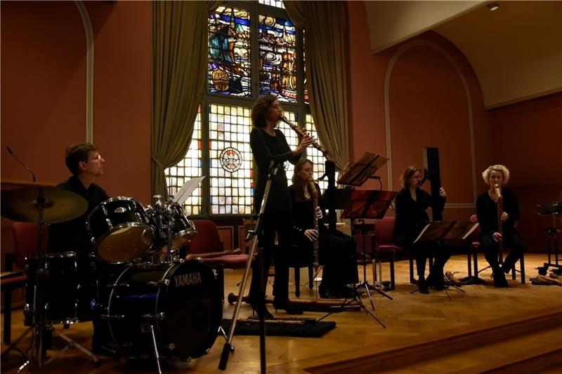 Mal sehnsüchtig, mal temperamentvoll: das Quartett Flautando Köln im Königsmarcksaal. Foto: Felsch