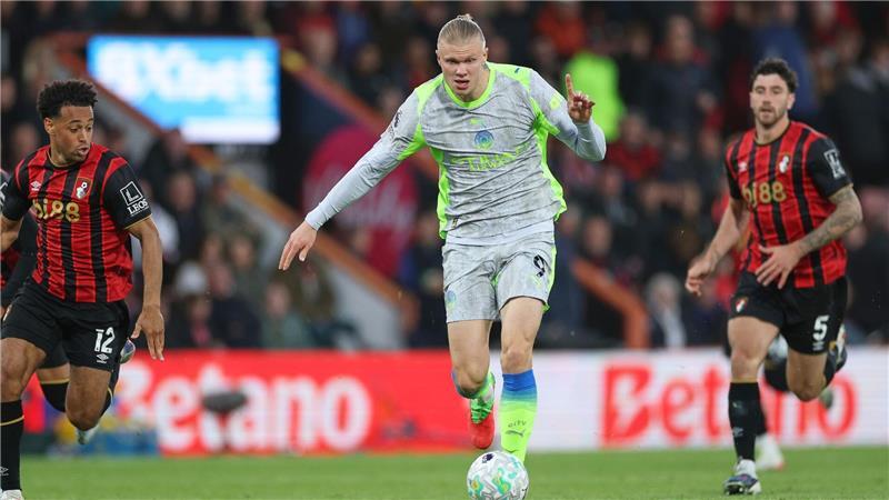 Man-City-Stürmer Erling Haaland blieb beim AFC Bournemouth glücklos.