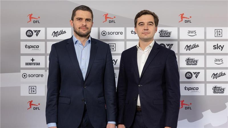 Marc Lenz (l.) und Steffen Merkel: Rekordzahlen beim Wirtschaftsreport der DFL.