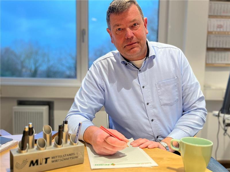 Marcus Schulz (50) ist neuer Vorsitzender der Mittelstandsvereinigung der CDU im Landkreis Stade. Sein Betrieb ist in Harsefeld, er selbst wohnt in Neukloster.
