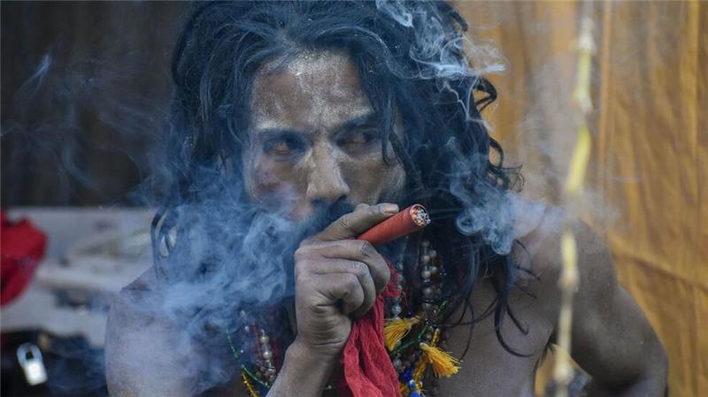 Marihuana gegen die Kälte: Momentaufnahme von der Gangasagar-Messe
