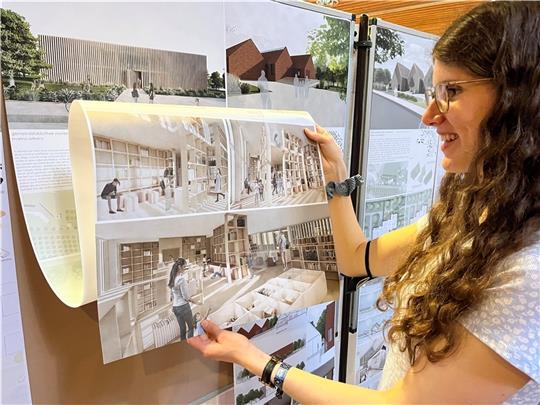 Marina Wilkens von der Hochschule 21 in Buxtehude überzeugte die Jury mit ihrem Entwurf für eine Gemeindebücherei in Steinkirchen. Foto: Vasel