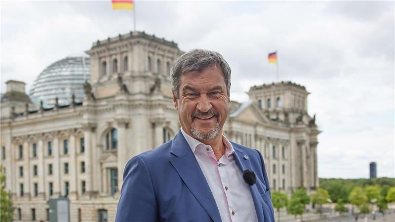 Störung am Rande von ARD-Sommerinterview mit Söder Markus Söder (CSU), Bundesvorsitzender, beim ARD-Sommerinterview vor einem Jahr.