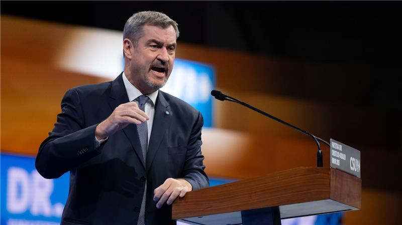 Markus Söder bekennt sich auf dem CSU-Parteitag zu Israel.