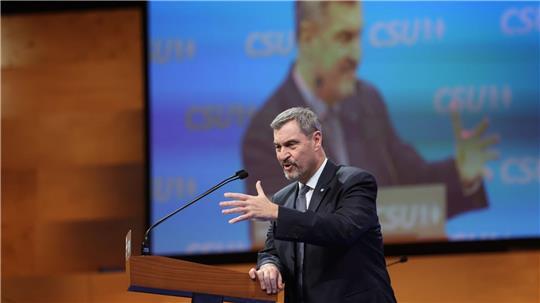 Markus Söder wählt auf dem CSU-Parteitag deutlich Worte.