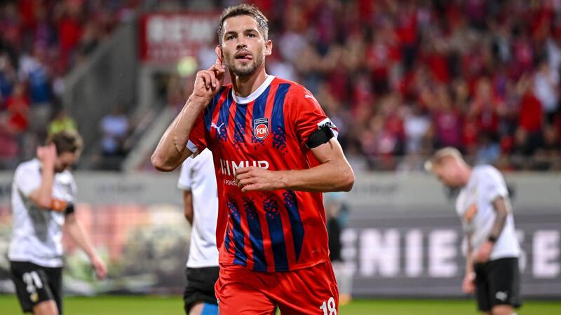 3:2-Sieg: Heidenheim schafft erstes Europapokal-Wunder Marvin Pieringer jubelt nach seinem Treffer zum 1:0.