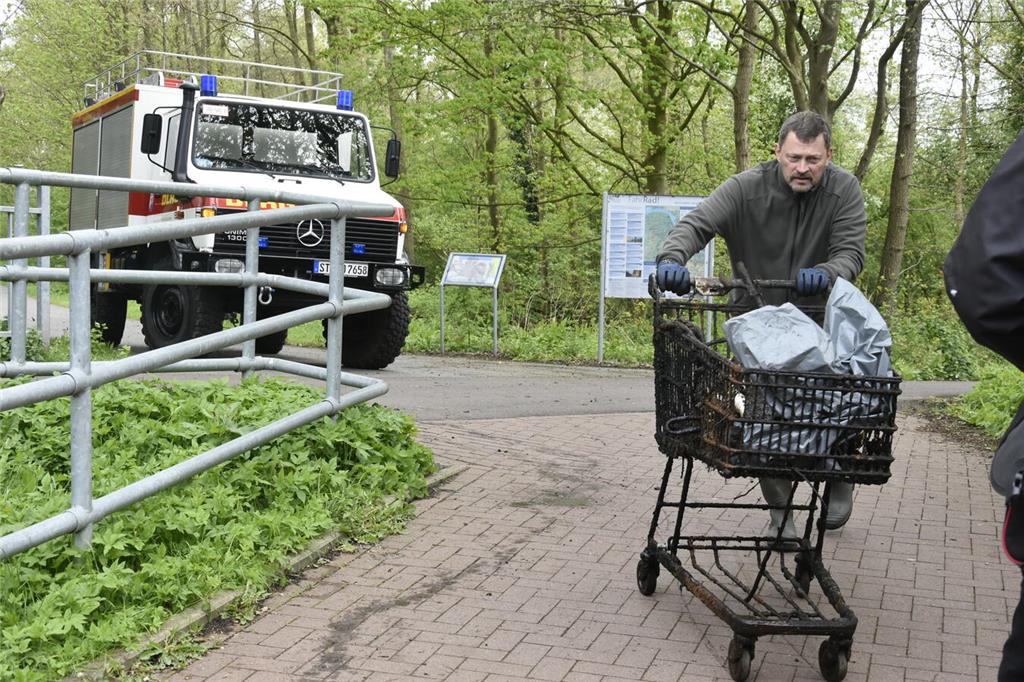 Matthias Grienitz fand einen ganzen Einkaufswagen