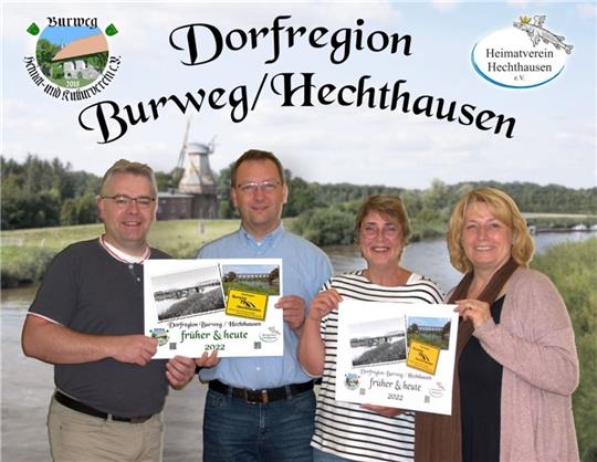 Matthias Wolff, Thorsten Ratzke, Julia Pubanz und Heike Sommer präsentieren den gemeinsamen Kalender . Foto: Wolff