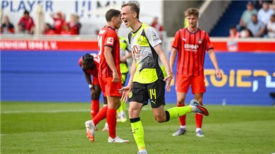 Maximilian Beier traf für Dortmund im Spiel beim 1. FC Heidenheim