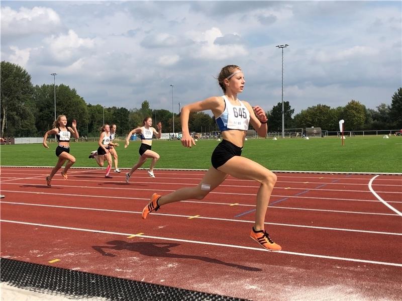 Leichtathletin Mayleen Bartz liebt die Vielfalt der Disziplinen Mayleen Bartz gehört in ihrer Altersklasse zu den schnellsten Läuferinnen in Deutschland. Foto: Verein