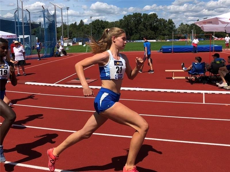 Stader Leichtathletin enteilt der Konkurrenz Merle Schmidt war 2019 im Einzel und im Team erfolgreich . Foto: privat