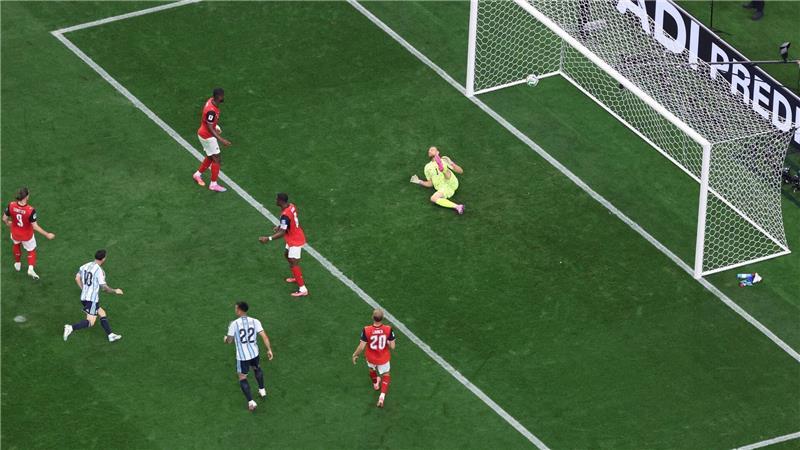 Klose abgelöst: Messis Rekordtore bringen Argentinien weiter Messis WM-Rekordtor aus der Vogelperspektive.
