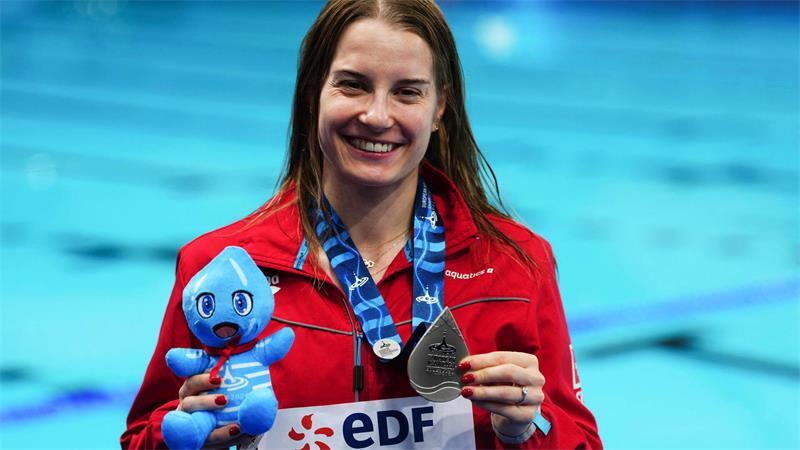 Michelle Luisa Heimberg (Schweiz) mit ihrer Silbermedaille.