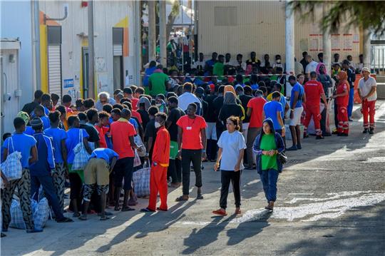 Migranten auf der Insel Lampedusa.