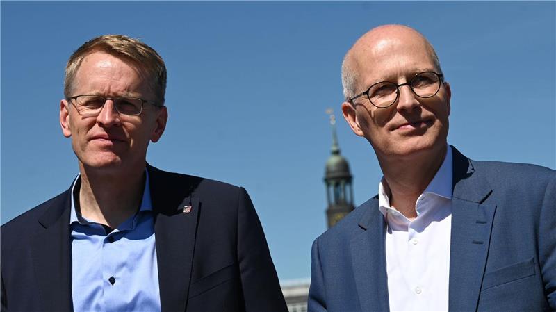 Ministerpräsident Daniel Günther (CDU) und das schleswig-holsteinische Kabinett empfangen ihre Amtskollegen aus Hamburg und den ersten Bürgermeister Peter Tschentscher (SPD) in Kiel. (Archivbild)