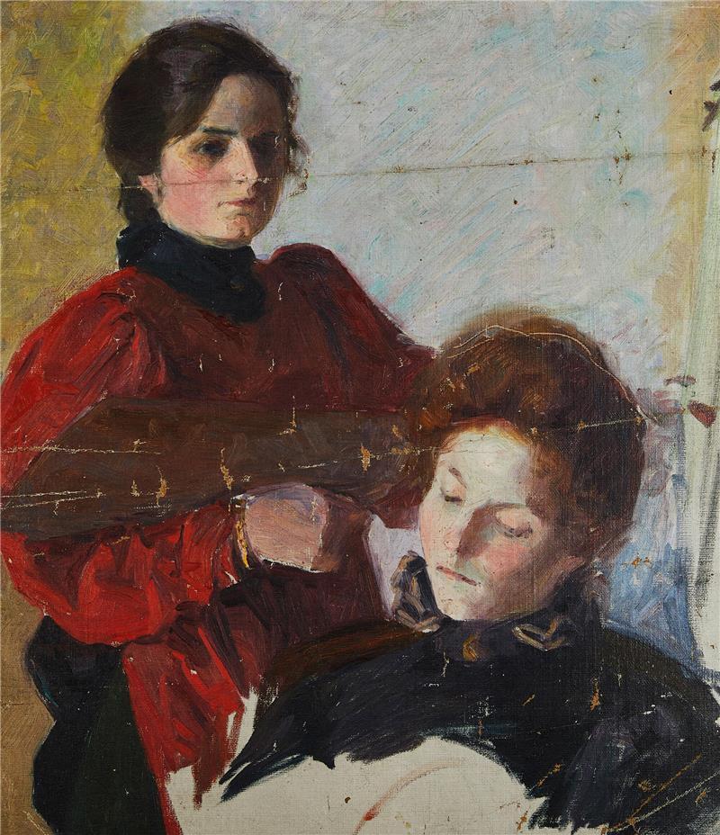 Minna Schwerdtfeger malte dieses Doppelporträt - zu sehen im Kunsthaus Stade.