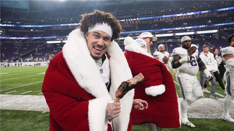 Minnesota Vikings Cornerback Byron Murphy Jr. reagiert nach dem Sieg.