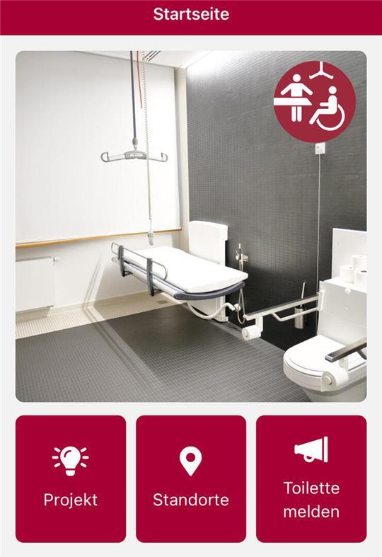 Mit Hilfe von Fotos können Suchende sofort erkennen, wie die barrierefreien Toiletten ausgestattet sind (Screenshot).