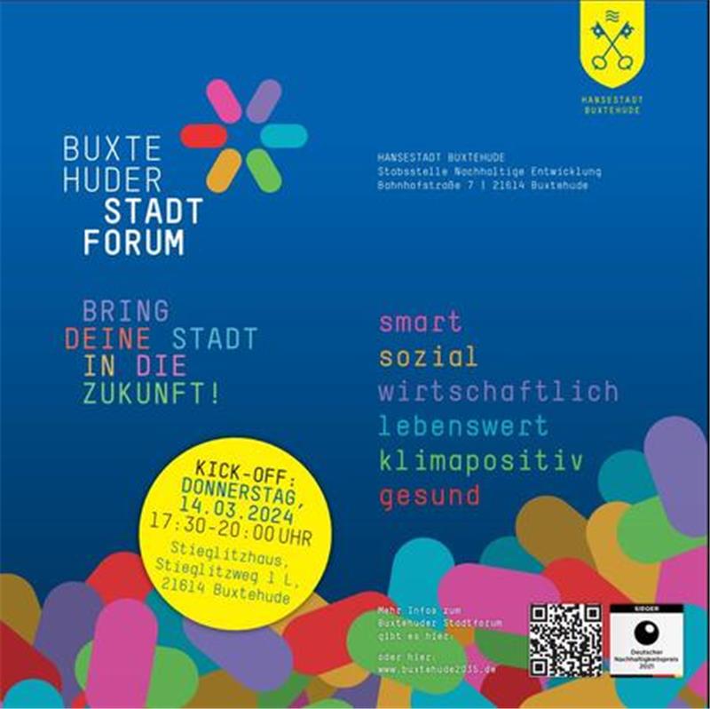 Neues Buxtehuder Stadtforum kommt erstmals zusammen Mit dem Flyer wird über das Buxtehuder Stadtforum informiert.