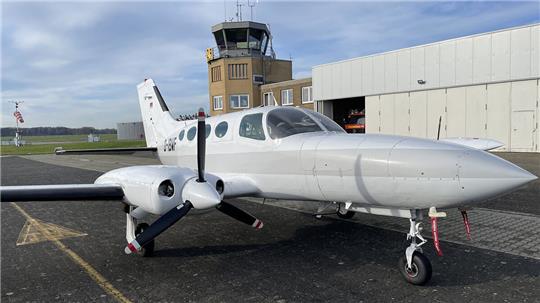 Mit diesem Flugzeug ist die Hansa Luftbild AG im Auftrag von Amprion unterwegs. Foto: Hansa Luftbild AG