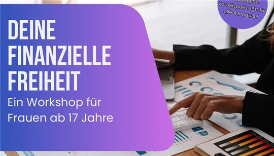 Mit diesem Flyer lädt die Samtgemeinde Harsefeld junge Frauen zum Workshop „Deine finanzielle Freiheit“ ein.