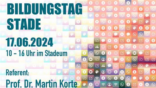 Mit diesem Plakat wird für den Bildungstag im Stadeum geworben.