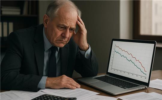 Mit diesem von einer künstlichen Intelligenz erzeugten Bild hat Buxtehudes Fachbereichsleiter für Finanzen, Ralf Dessel, den Haushaltsplanentwurf 2026 in den Rat eingebracht. Es zeigt einen fiktiven Kämmerer mit sorgenvoller Miene.