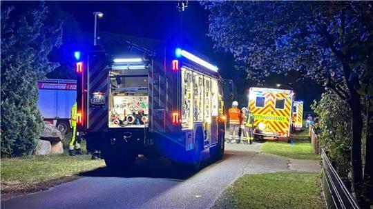 Mit einem Großaufgebot an Einsatzkräften ist die Feuerwehr in Wanna vor Ort.