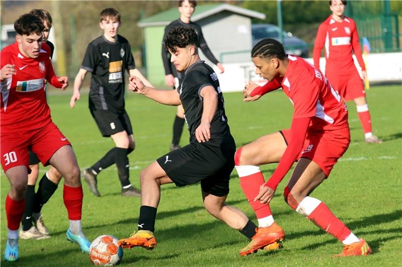 U19 von A/O/B/H/H macht dort weiter, wo sie aufgehört hat Murat Boral gelingen gegen Havelse zwei Tore. Foto: Krause