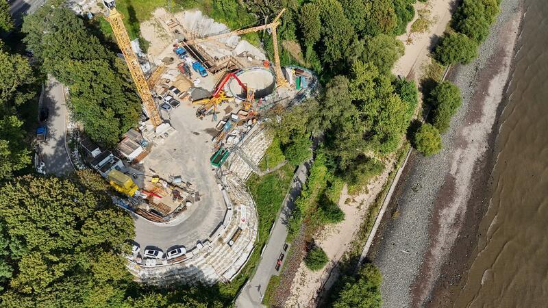 Nach Abschluss der Arbeiten am Fernwärmeelbtunnel soll der Hindenburgpark wieder hergerichtet werden.