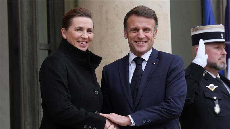 Nach Scholz besuchte Frederiksen auch Emmanuel Macron.