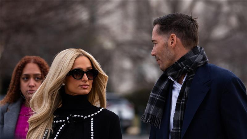 Nach Washington begleitet wurde Hilton von ihrem Ehemann Carter Reum. 