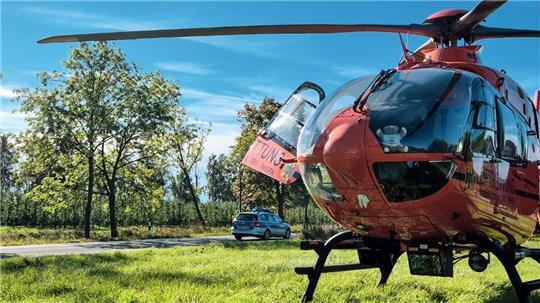 Nach dem Arbeitsunfall in Jork wurde einer der Verletzten mit dem Rettungshubschrauber in eine Klinik geflogen.