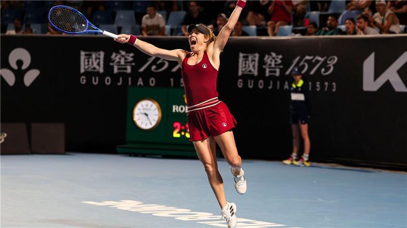 Nach dem Einzug in die zweite Runde war der Jubel bei Laura Siegemund groß.